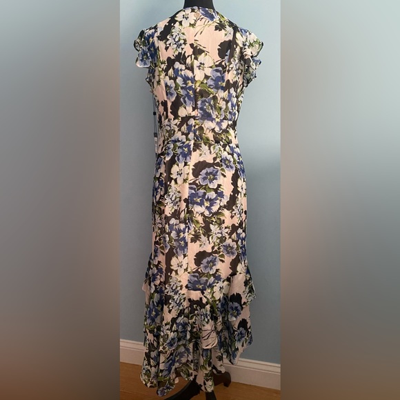 Tommy Hilfiger riviera floral chiffon high low dress with ruffled sleeve. Size 6 - Picture 4 of 12